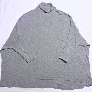 Free People We The Free Gray Batwing Turtleneck Sweater Oversized Poncho Boho S